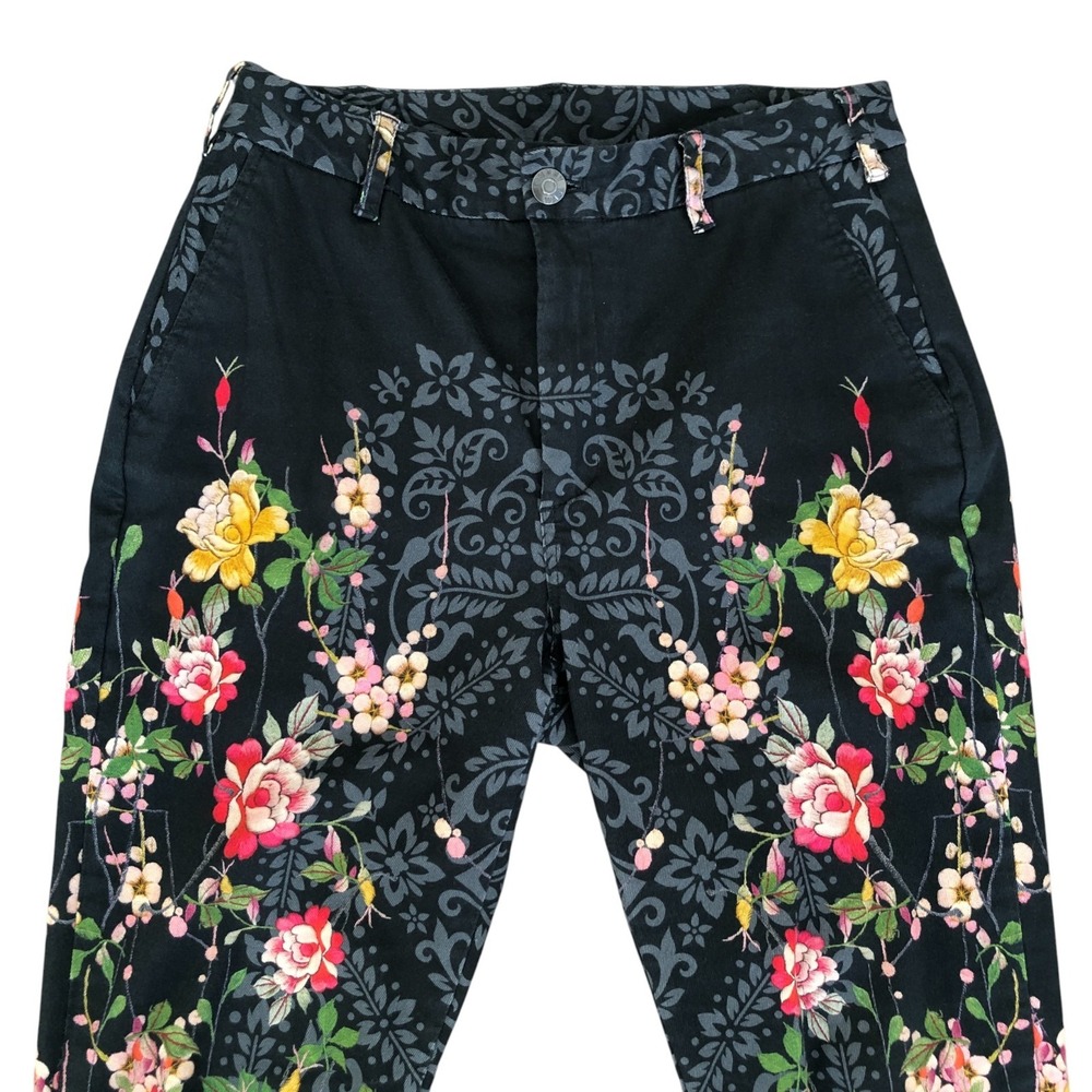 Johnny Was Pete&Greta Artsy Floral Print Cotton Trouser Jean Sz 8 Pant/S jacket - Picture 11 of 16